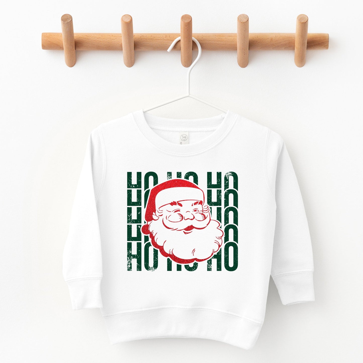 Ho Ho Ho Glitter Santa - Toddler Graphic Sweatshirt