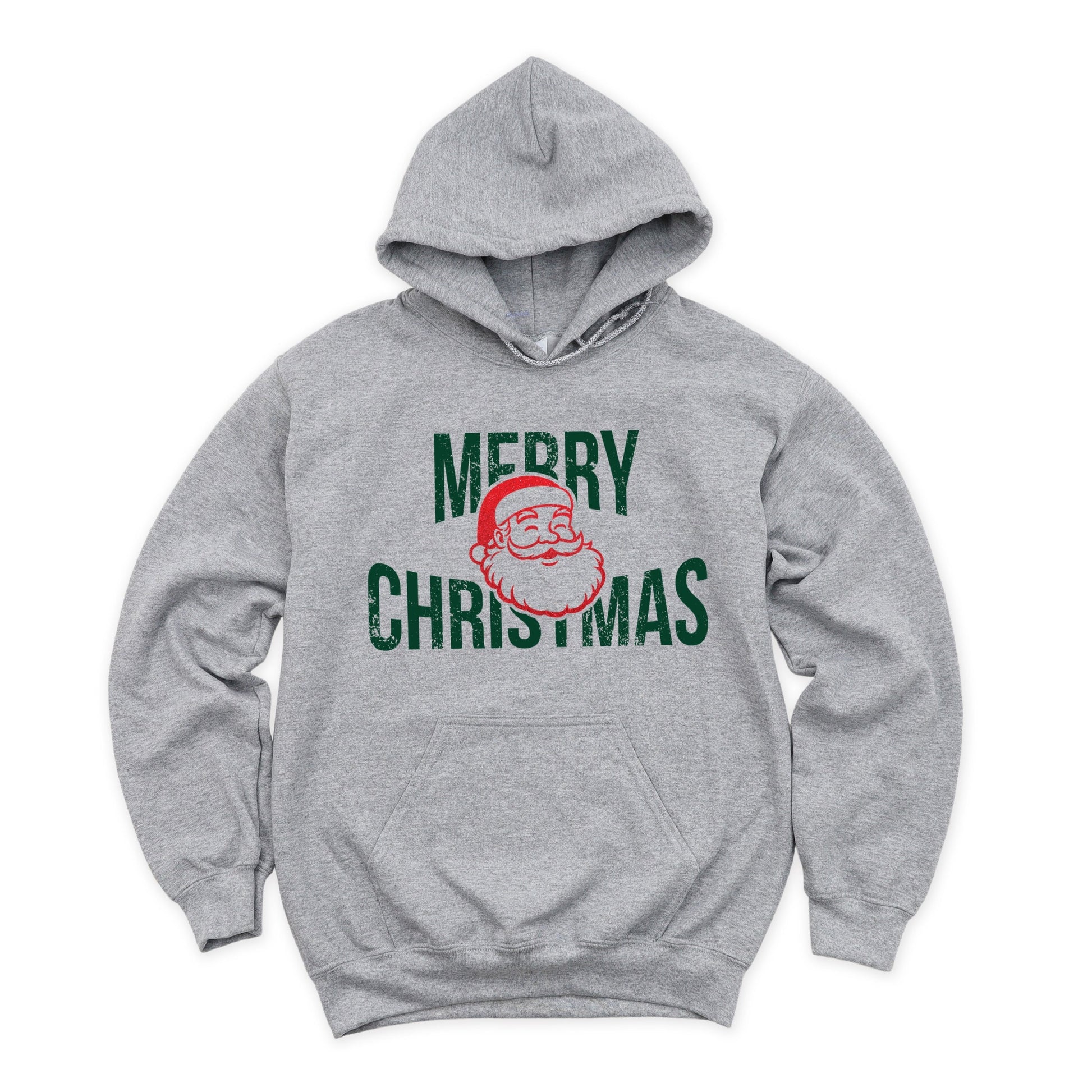 Merry Christmas Arched Glitter Santa - Womens Hoodie