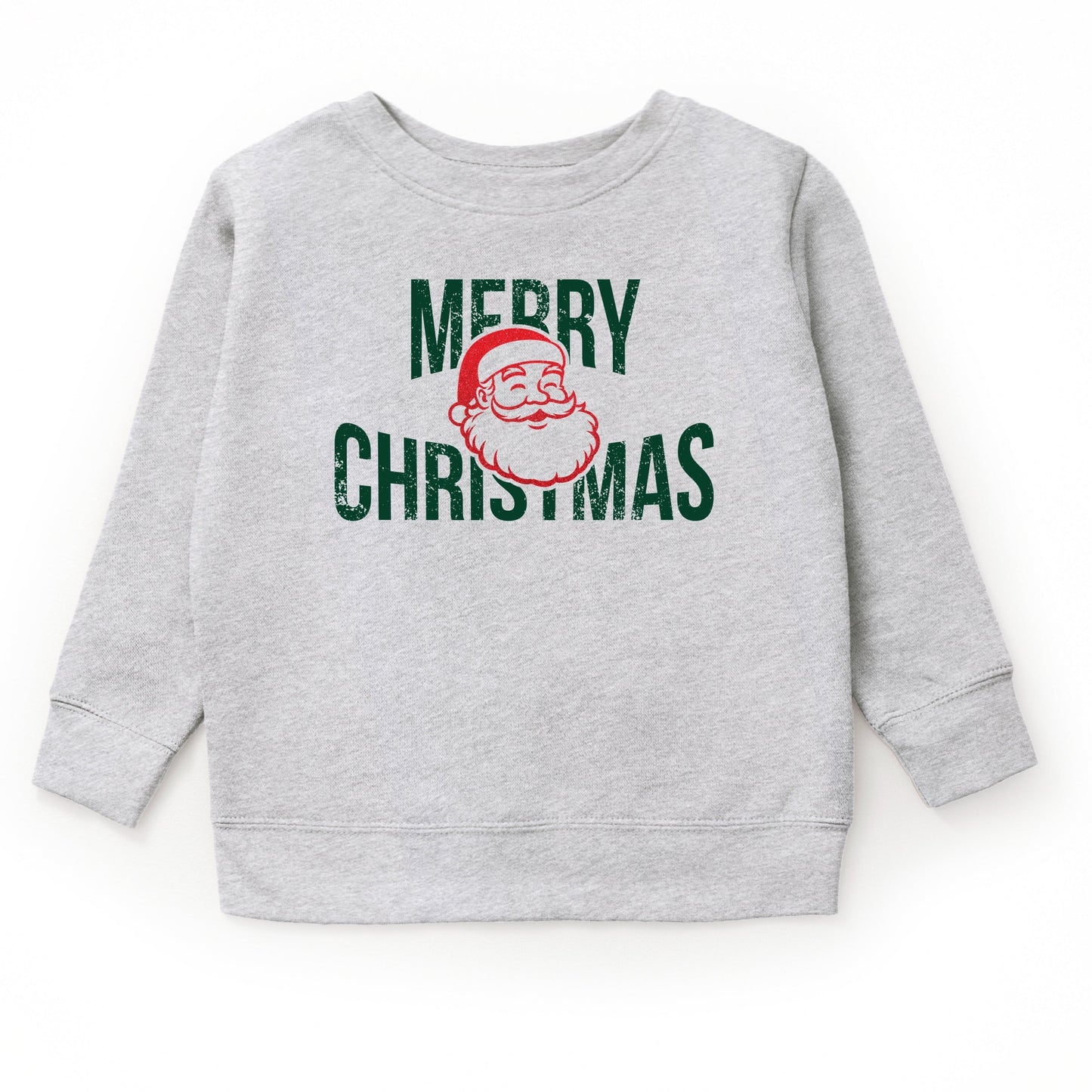 Merry Christmas Arched Glitter Santa - Youth Graphic Sweatshirt