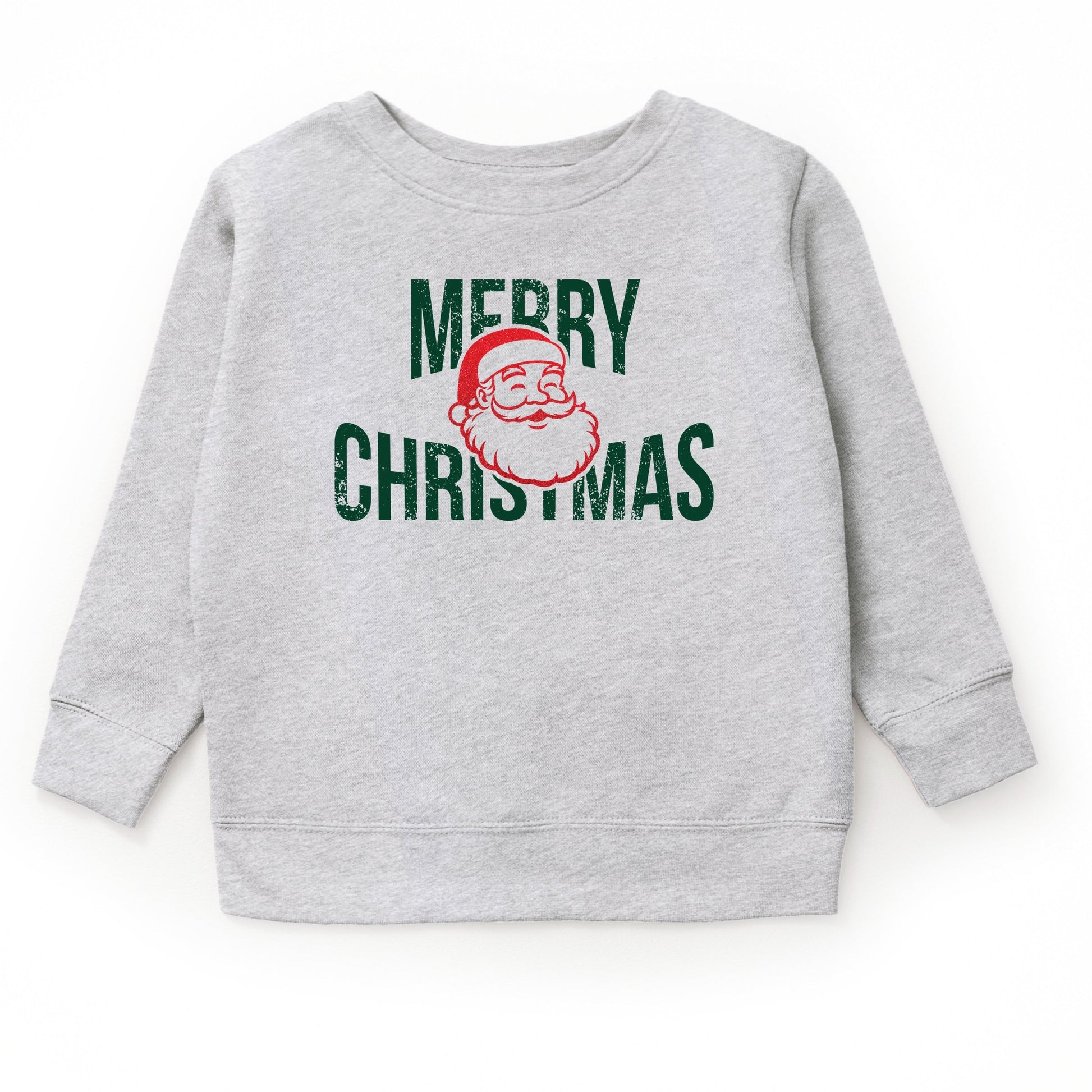 Merry Christmas Arched Glitter Santa - Youth Graphic Sweatshirt