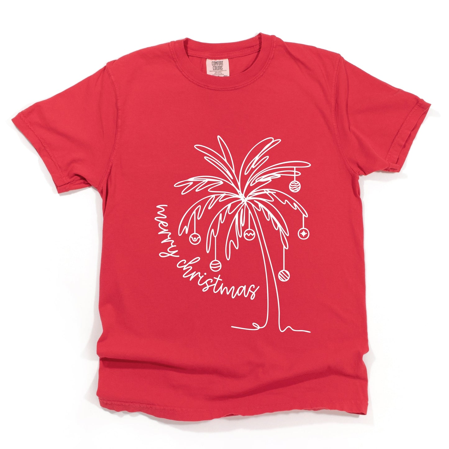 Merry Christmas Palm Tree - Garment Dyed Tee