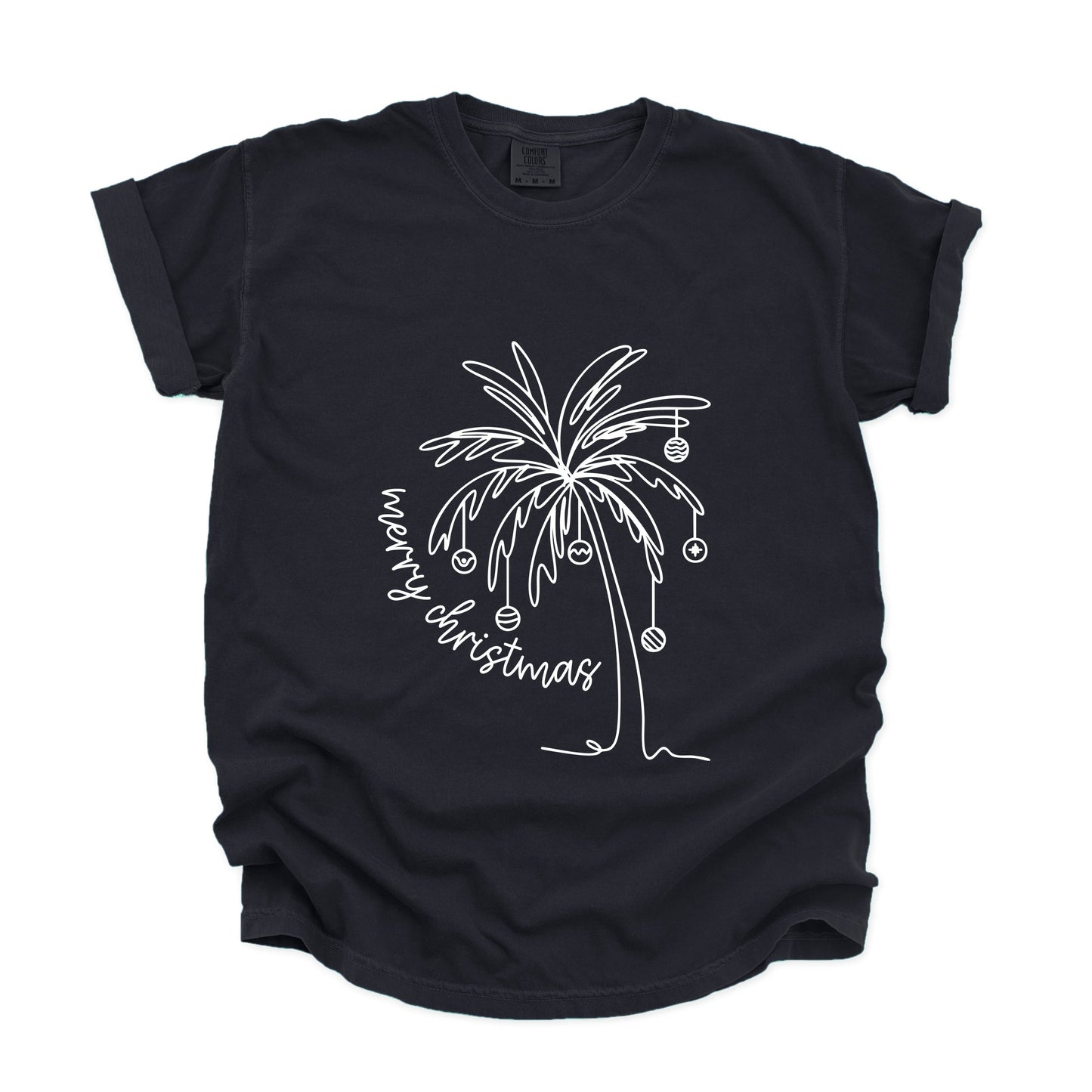 Merry Christmas Palm Tree - Garment Dyed Tee