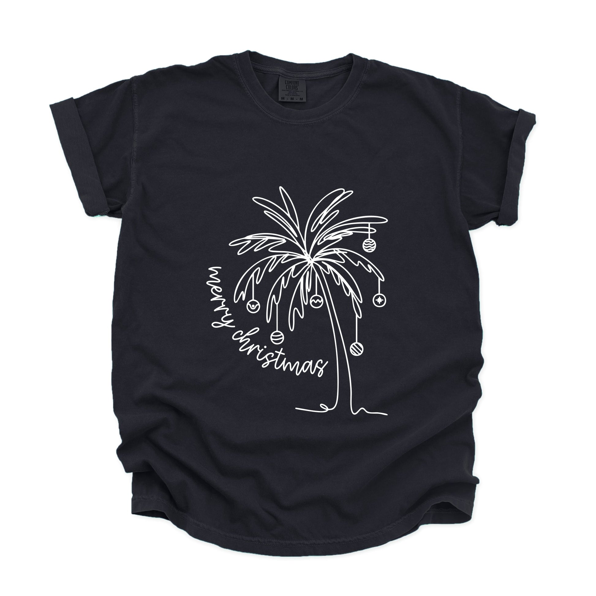 Merry Christmas Palm Tree - Garment Dyed Tee