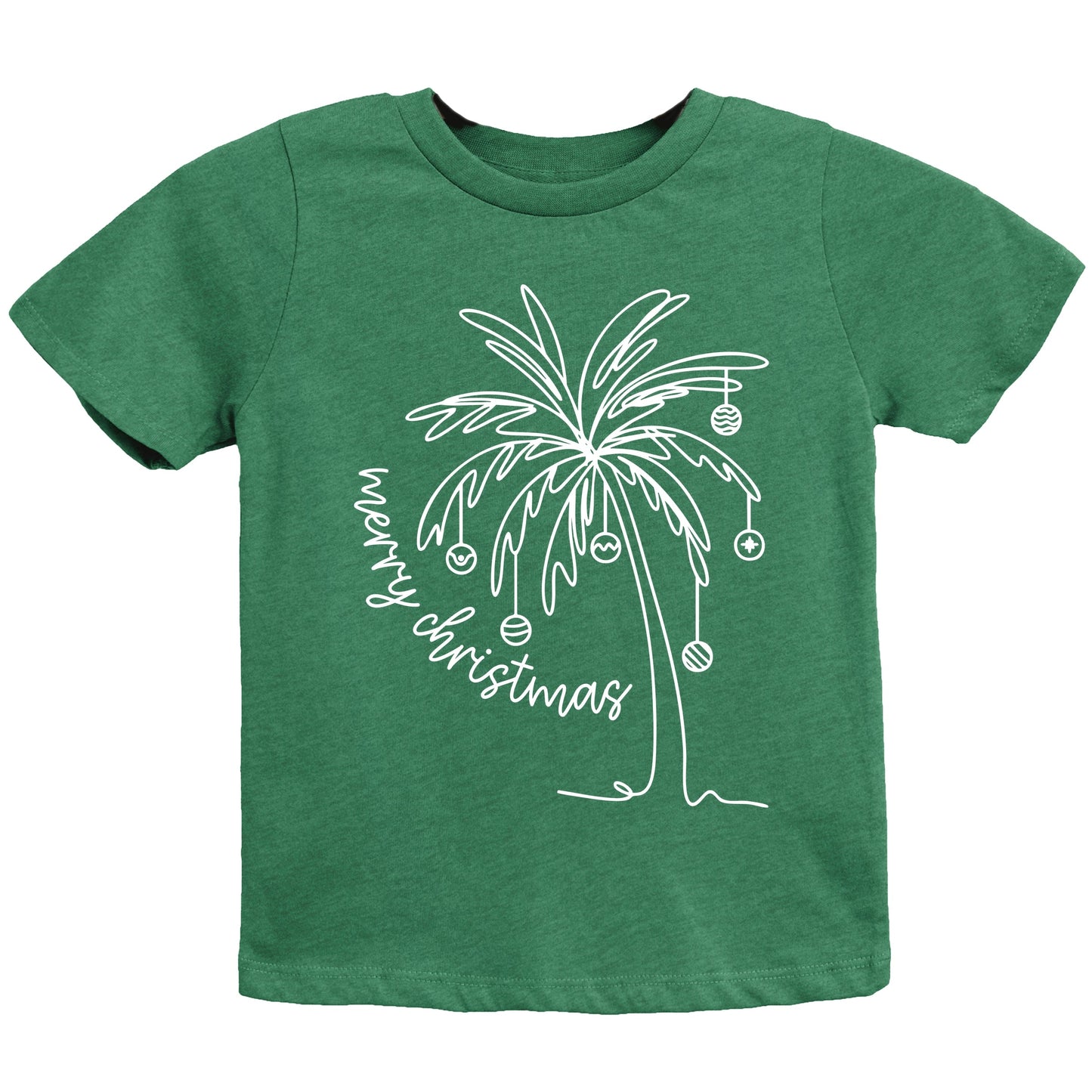 Merry Christmas Palm Tree - Youth Short Sleeve Graphic T-Shirt