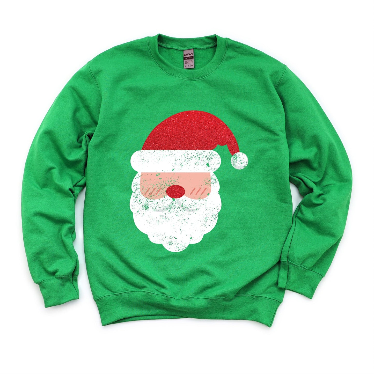 Santa Face Glitter -  Womens Sweatshirt