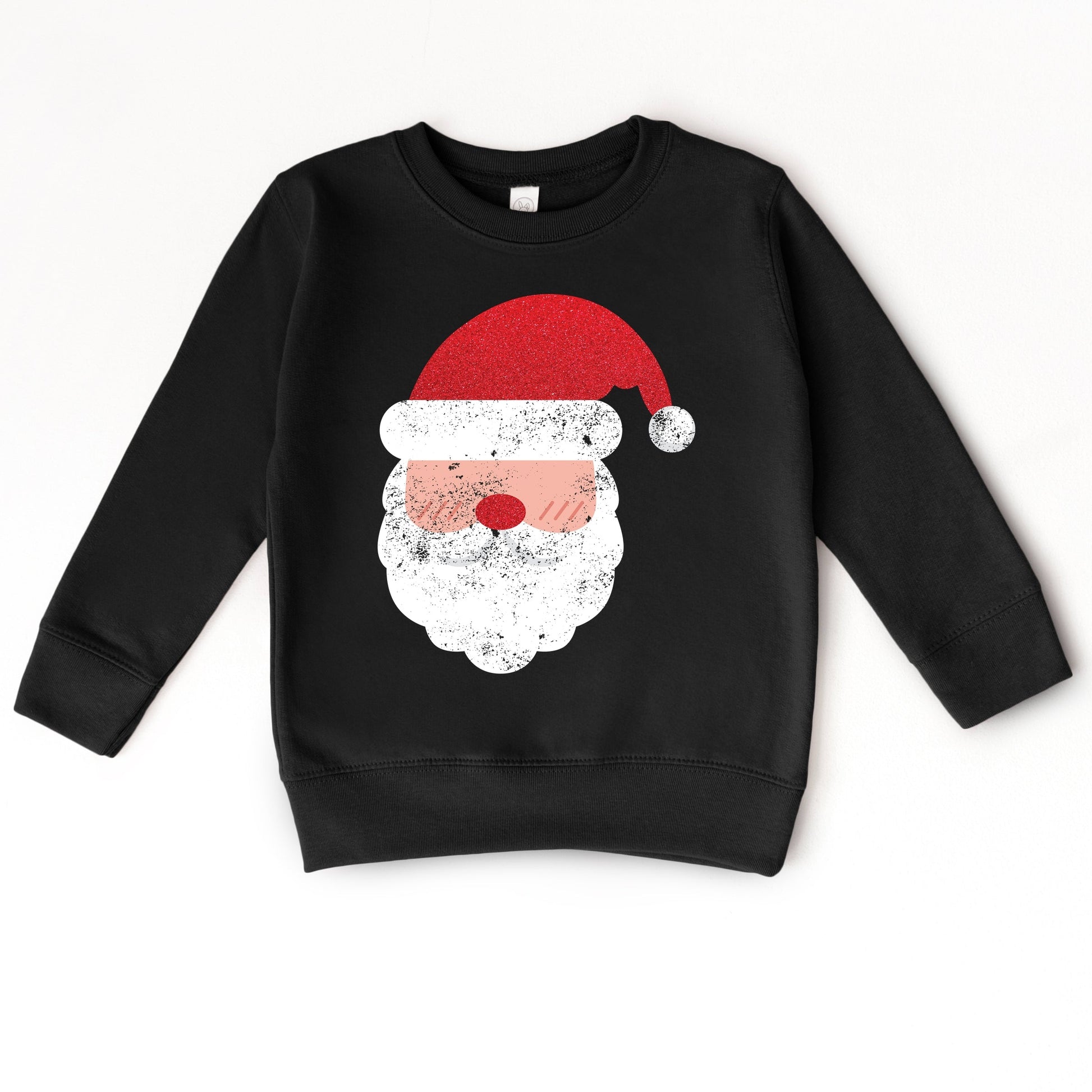 Santa Face Glitter - Toddler Graphic Sweatshirt