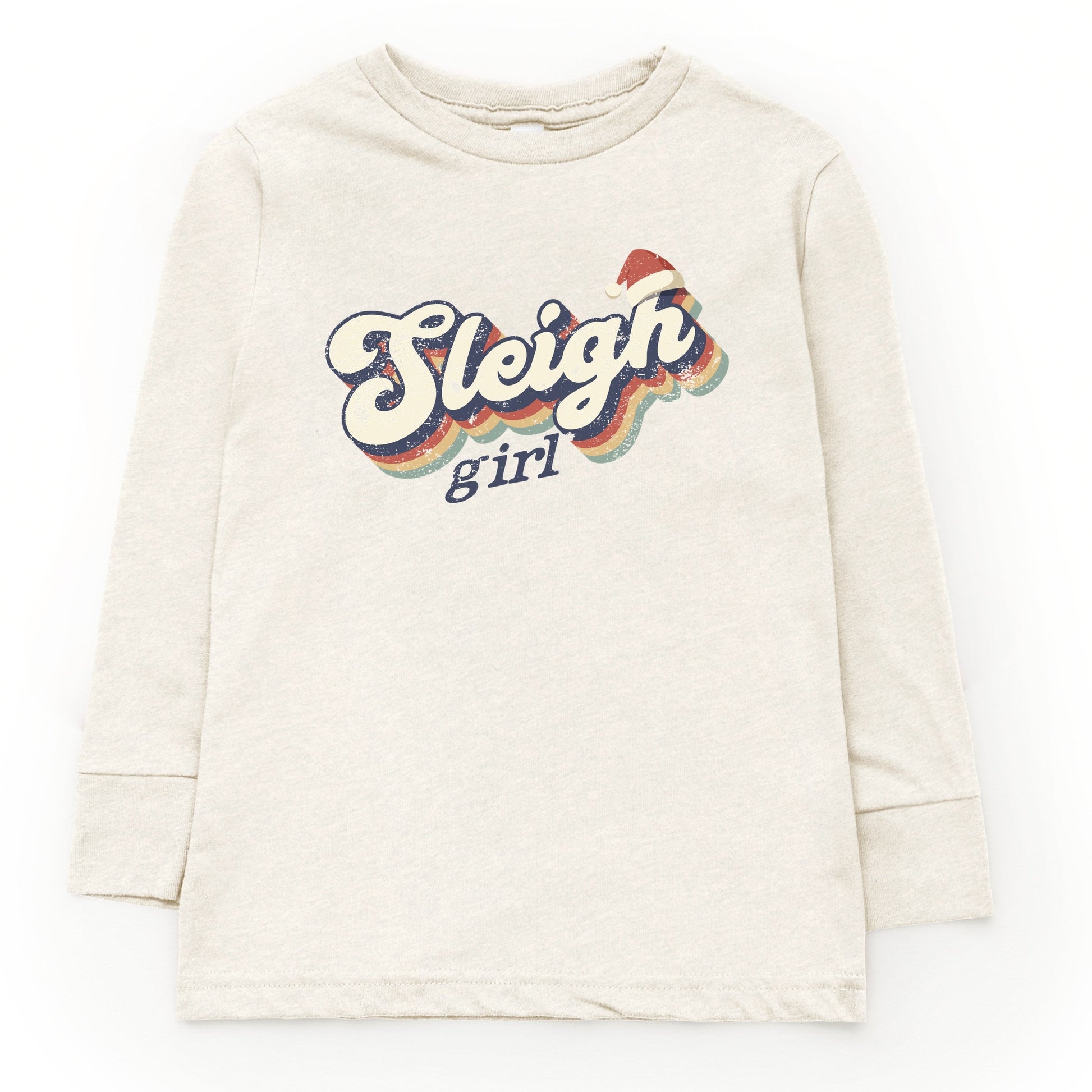 Sleigh Girl Retro Distressed - Youth Long Sleeve Graphic T-Shirt