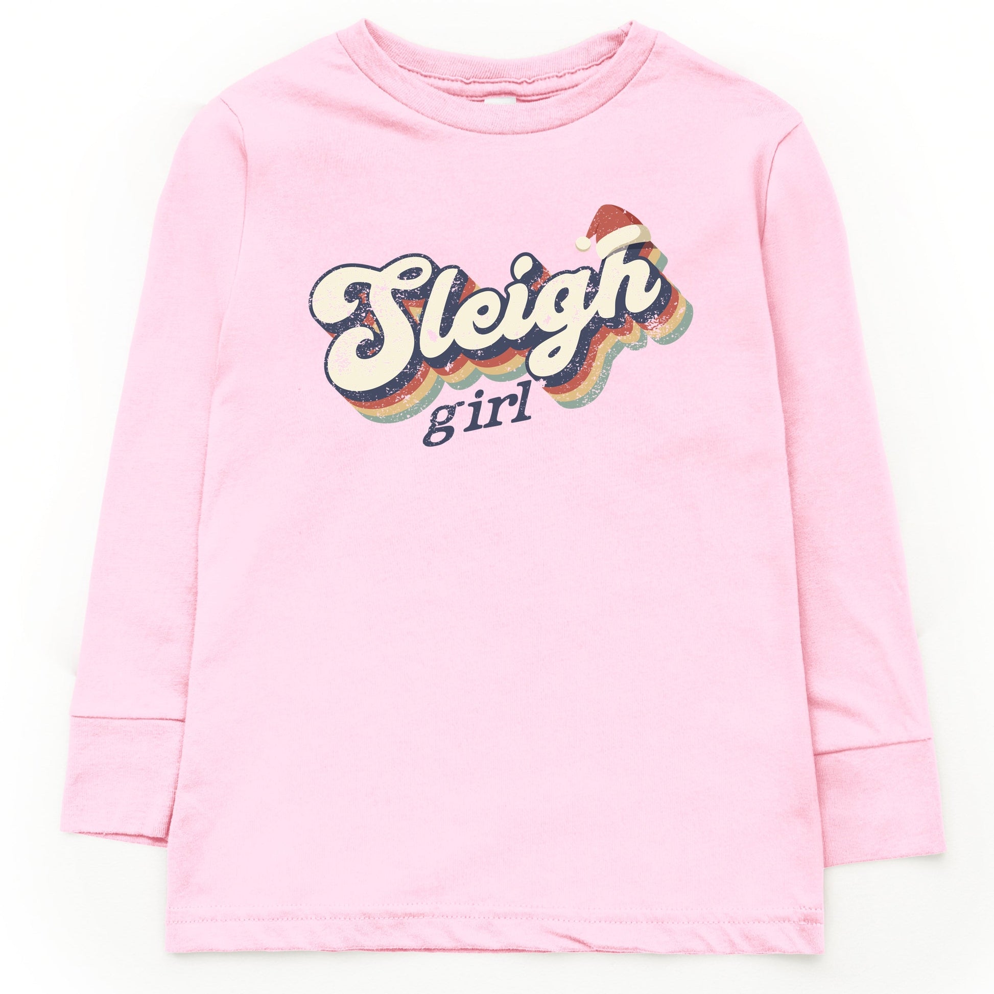 Sleigh Girl Retro Distressed - Youth Long Sleeve Graphic T-Shirt