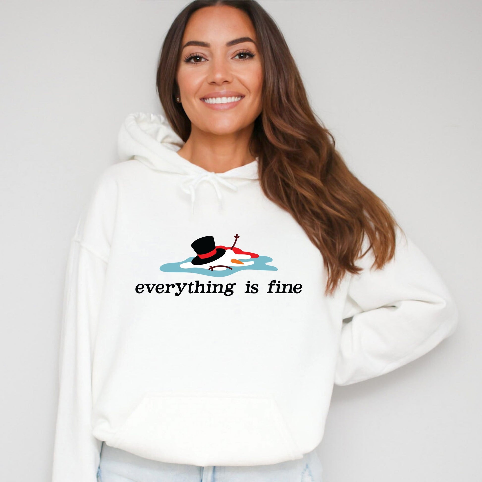 Everything Is Fine Melted Snowman - Hoodie