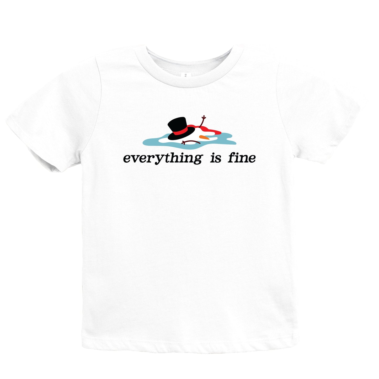 Everything Is Fine Melted Snowman - Youth Short Sleeve Graphic T-Shirt