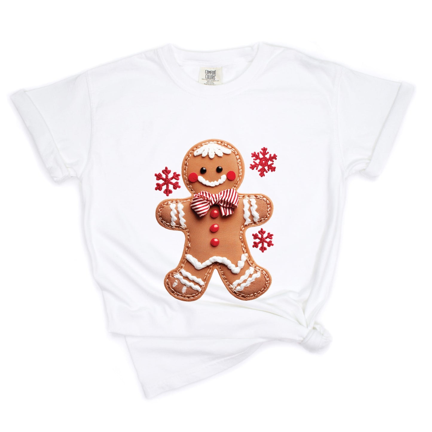 Gingerbread Patchwork Print - Women's Garment Dyed Tee