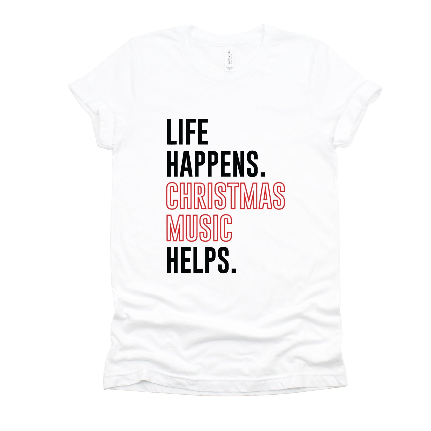 Christmas Music Helps - Women's Short Sleeve Graphic T-Shirt
