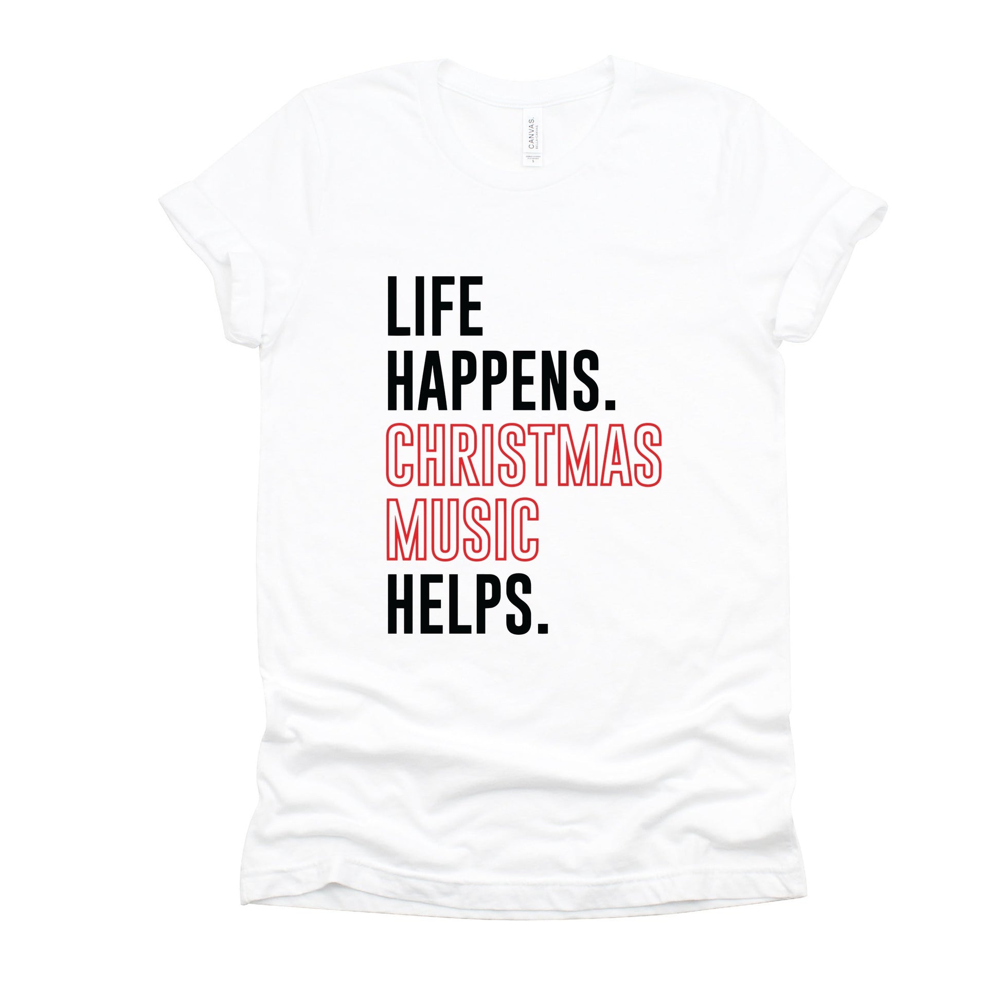 Christmas Music Helps - Women's Short Sleeve Graphic T-Shirt