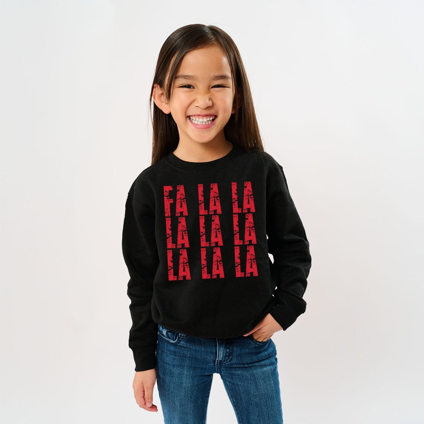 Fa La La Distressed - Youth Graphic Sweatshirt