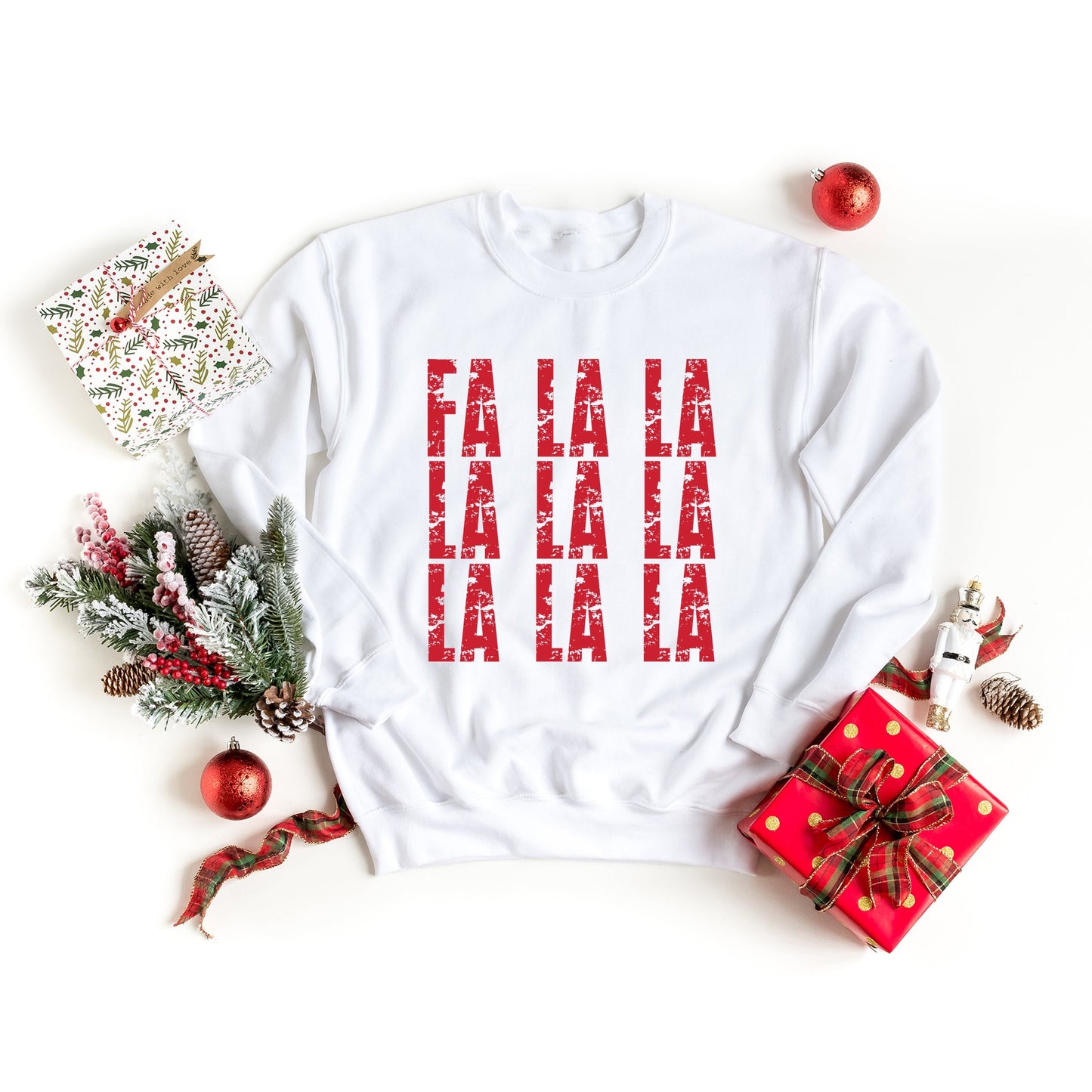 Fa La La Distressed - Women's Graphic Sweatshirt