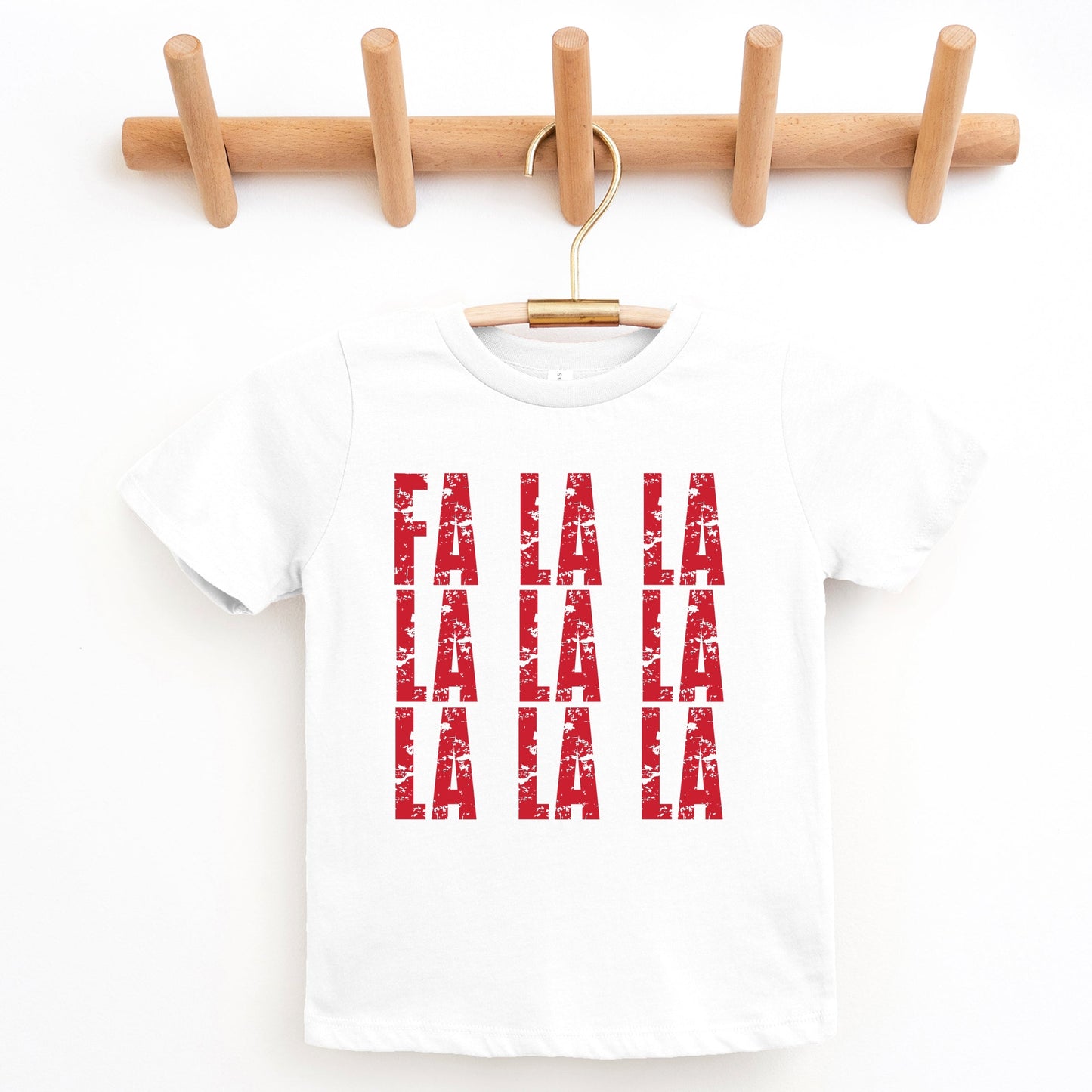 Fa La La Distressed - Youth Short Sleeve Graphic T-Shirt