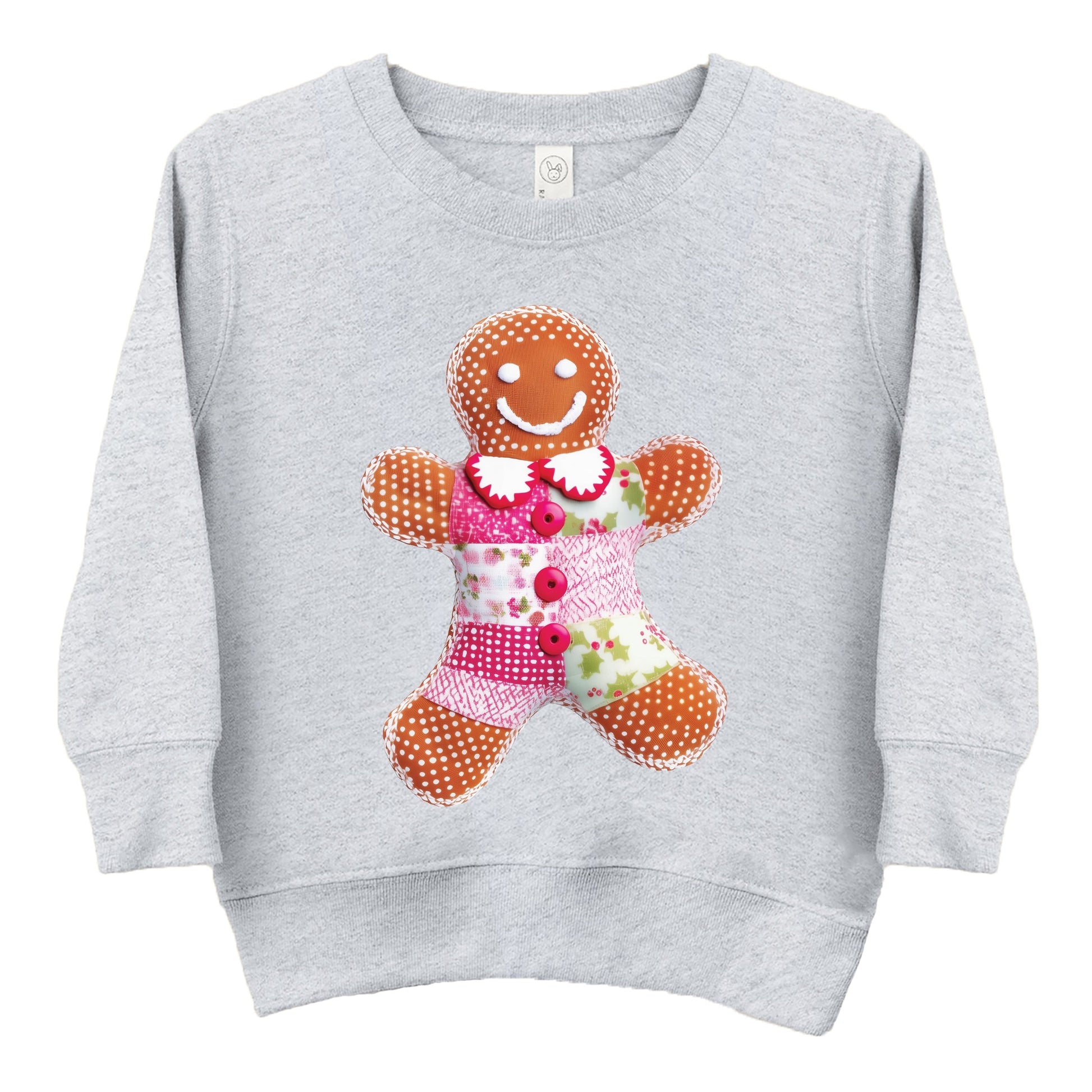 Gingerbread Polka Dot Patchwork Print - Toddler Graphic Sweatshirt