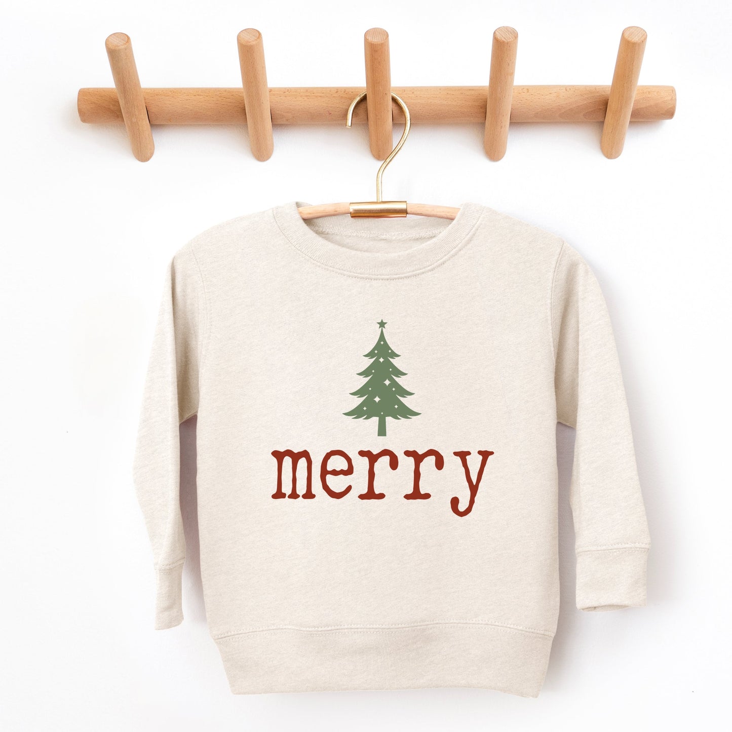 Merry Christmas Tree Stars - Toddler Graphic Sweatshirt