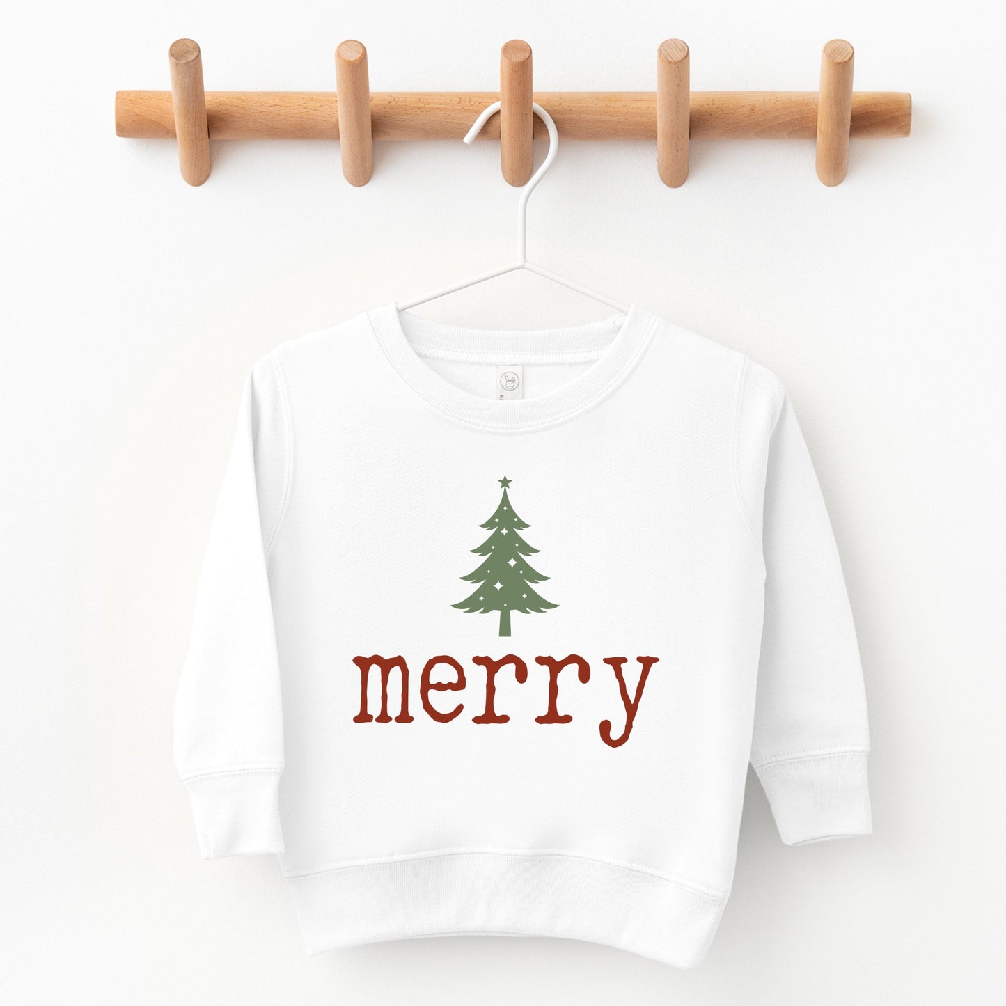 Merry Christmas Tree Stars - Toddler Graphic Sweatshirt