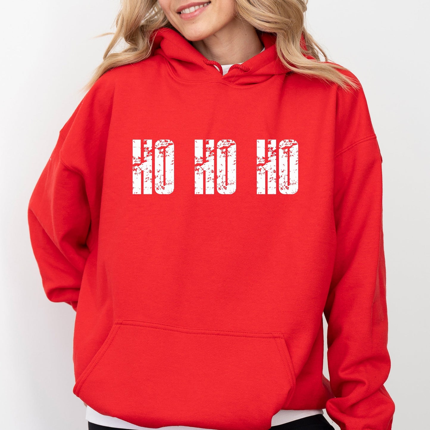 Ho Ho Ho Block Distressed - Women's Graphic Hoodie
