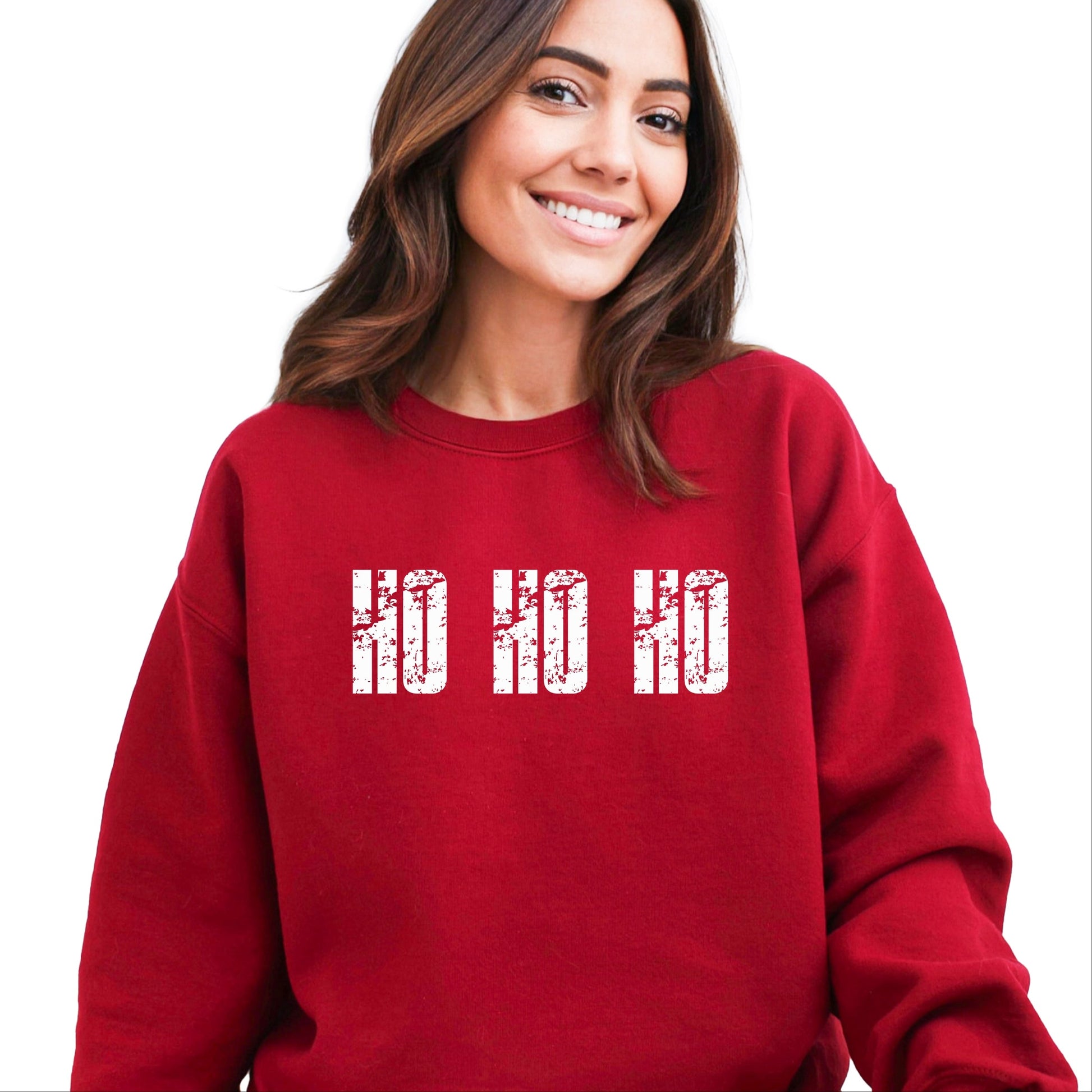 Ho Ho Ho Block Distressed - Women's Graphic Sweatshirt