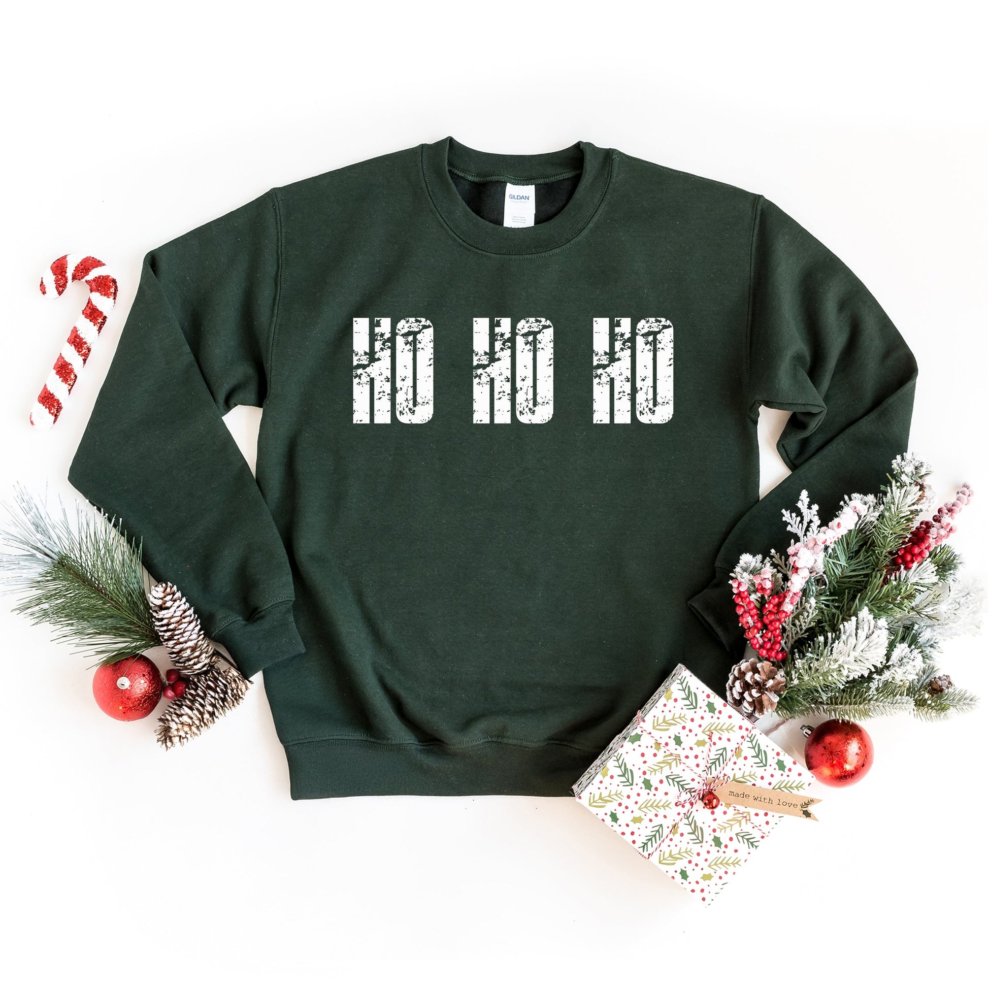 Ho Ho Ho Block Distressed - Women's Graphic Sweatshirt
