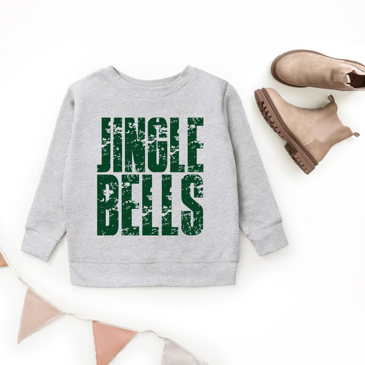 Jingle Bells Block Distressed - Youth Graphic Sweatshirt