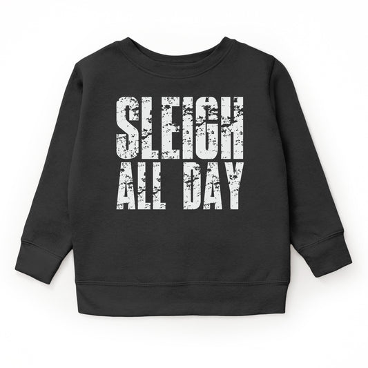 Sleigh All Day Block Distressed - Youth Graphic Sweatshirt