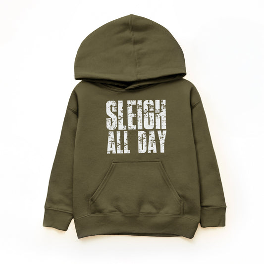 Sleigh All Day Block Distressed - Youth Graphic Hoodie
