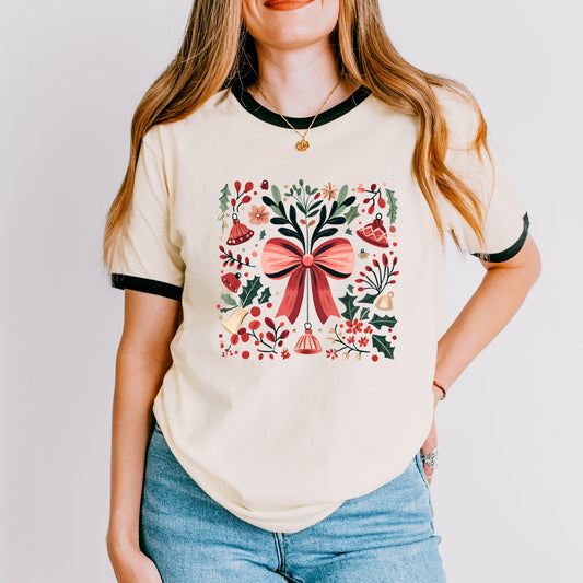 Coquette Holly Collage - Women's Ringer Graphic T-Shirt