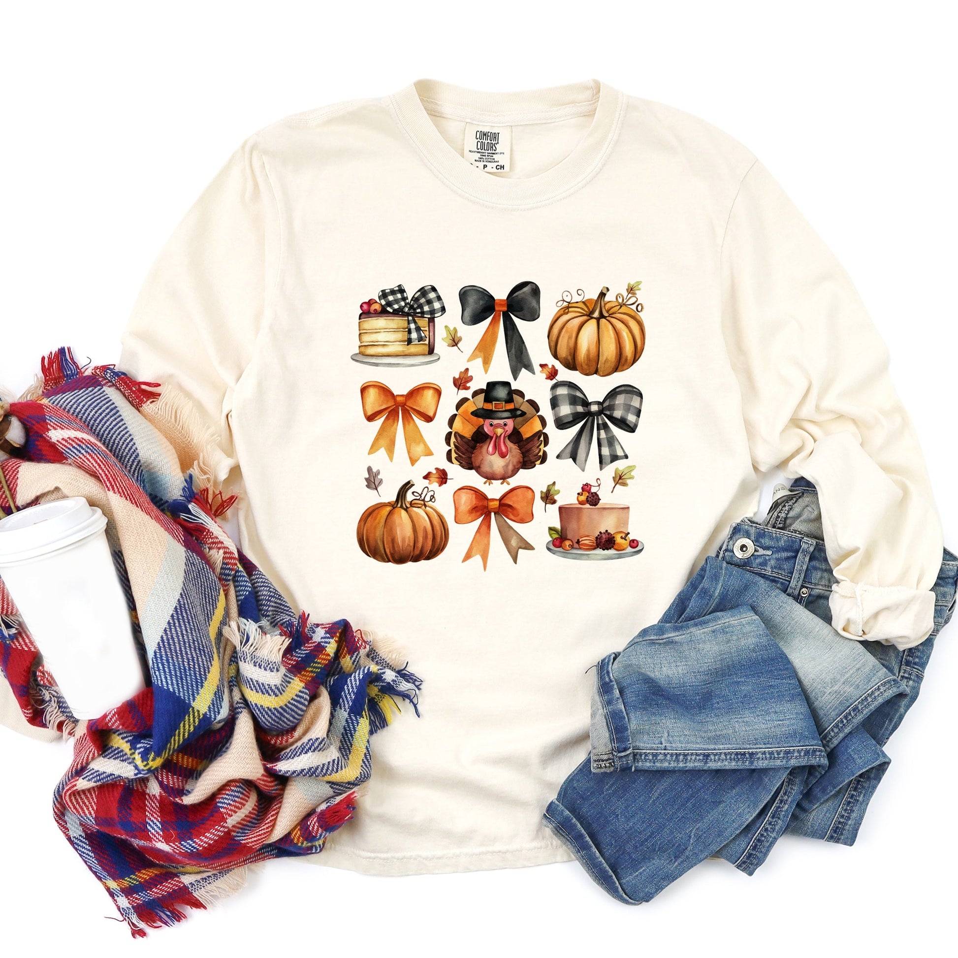 Turkey Coquette - Women's Garment Dyed Long Sleeve Graphic T-Shirt