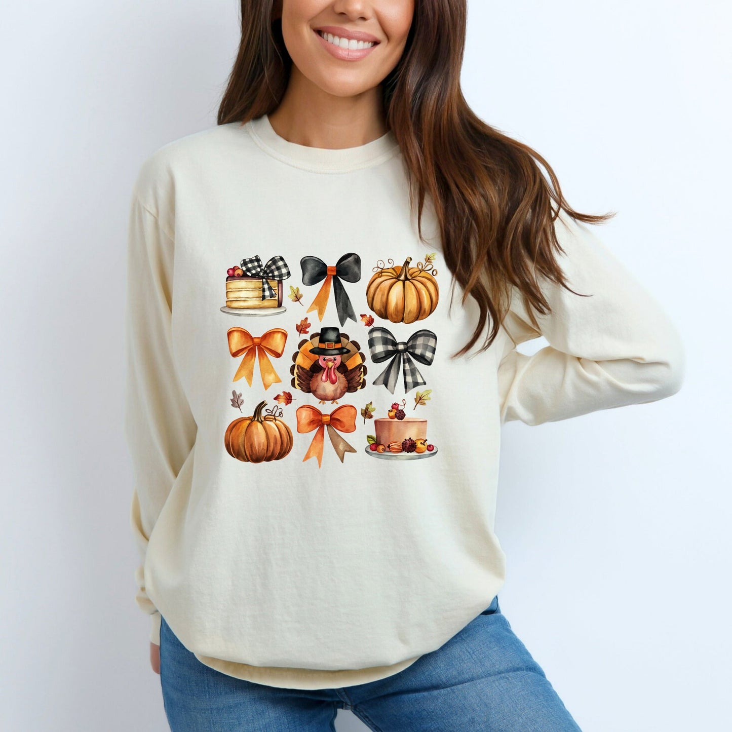 Turkey Coquette - Women's Garment Dyed Long Sleeve Graphic T-Shirt