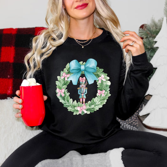 Nutcracker Wreath Coquette - Women's Graphic Sweatshirt