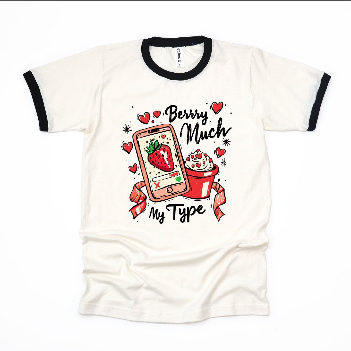 Berry Much My Type Strawberry - Women's Ringer Graphic T-Shirt