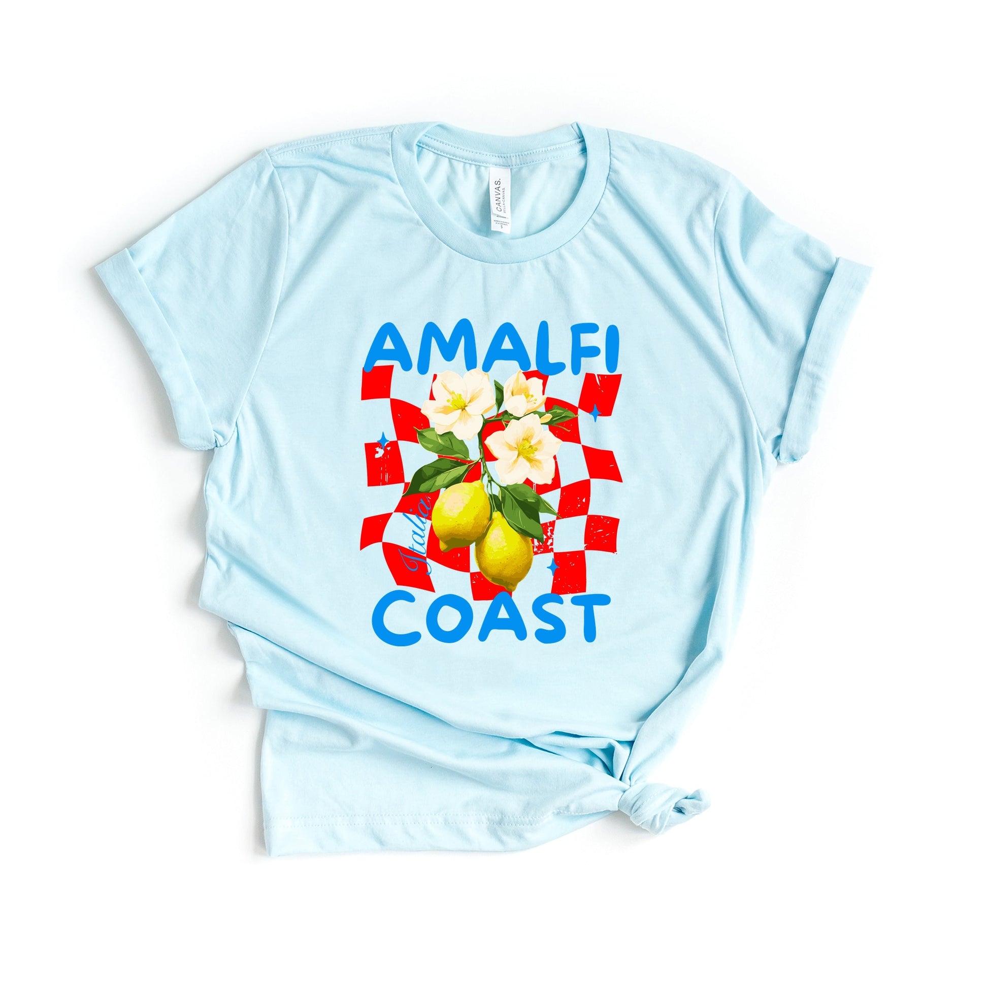 Amalfi Coast Red Checkerboard - Women's Short Sleeve Graphic T-Shirt