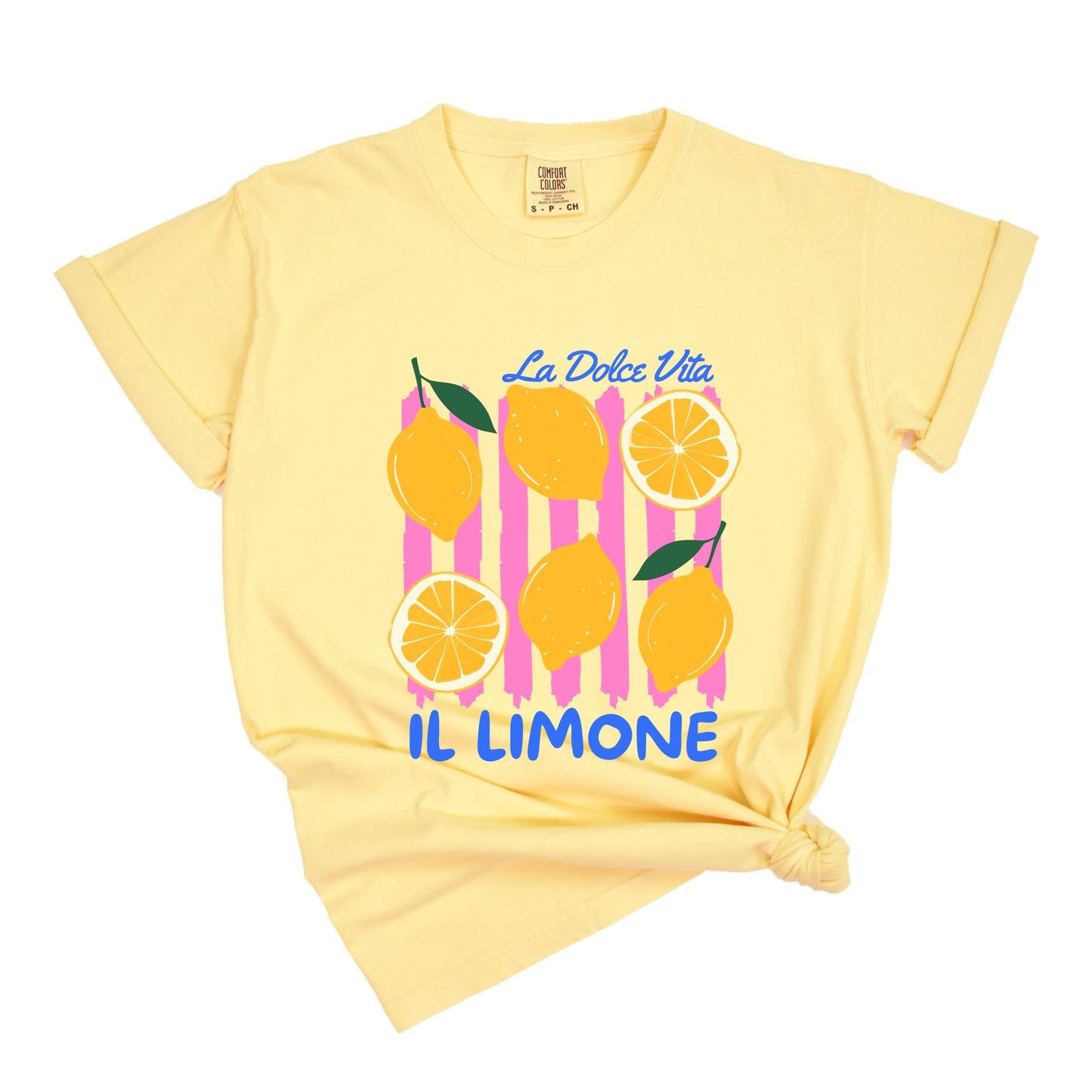 La Dolce Vita Lemons - Women's Garment Dyed Graphic T-Shirt