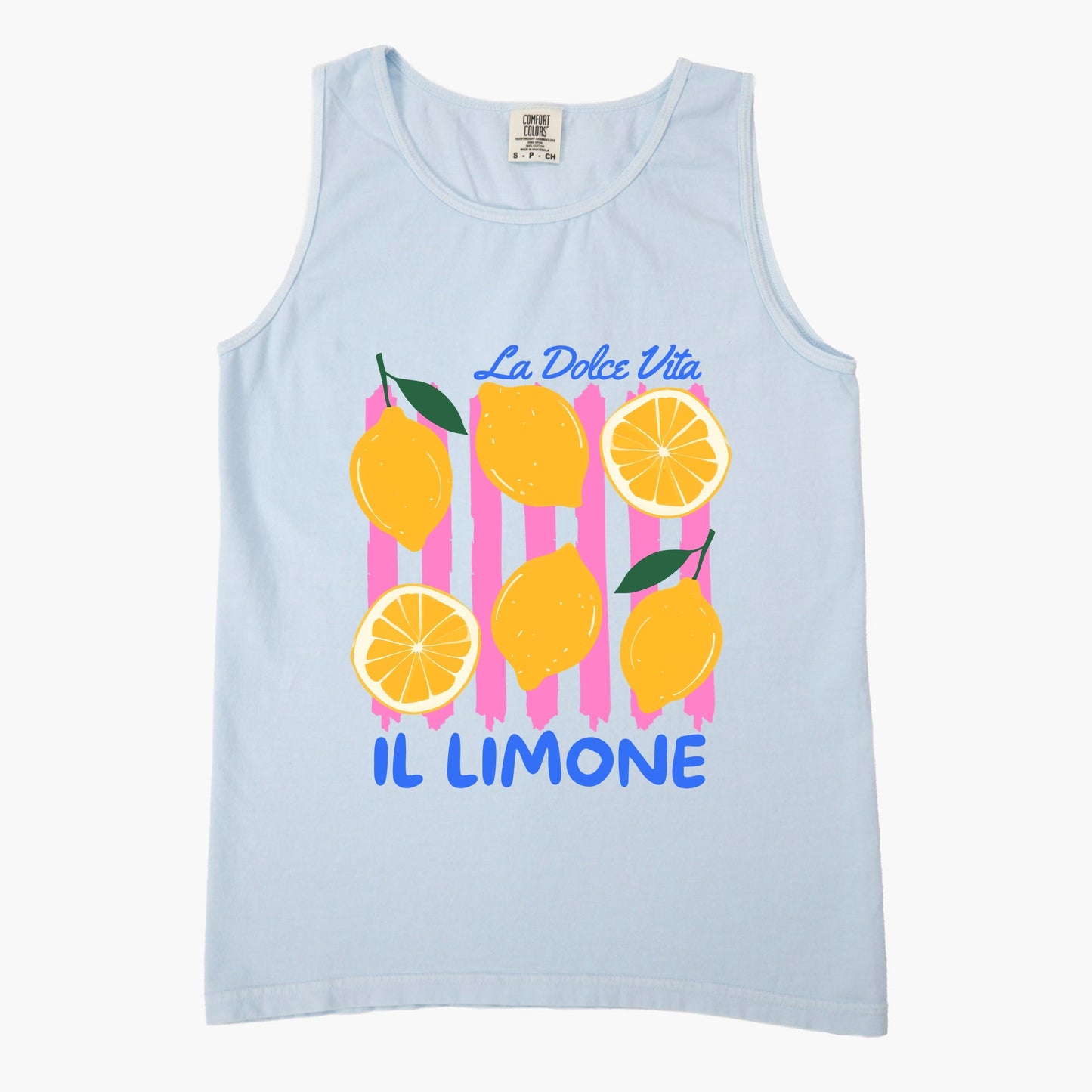 La Dolce Vita Lemons - Women's Garment Dyed Graphic Tank Top