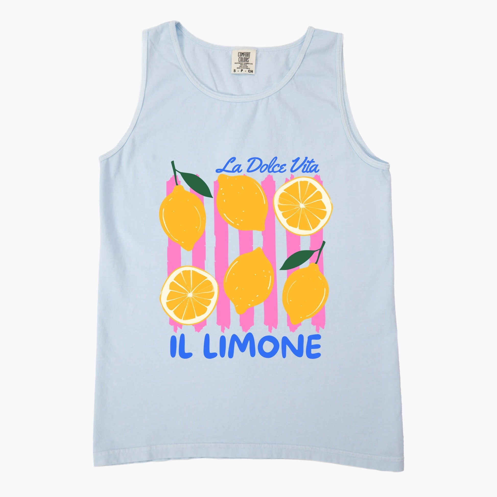 La Dolce Vita Lemons - Women's Garment Dyed Graphic Tank Top