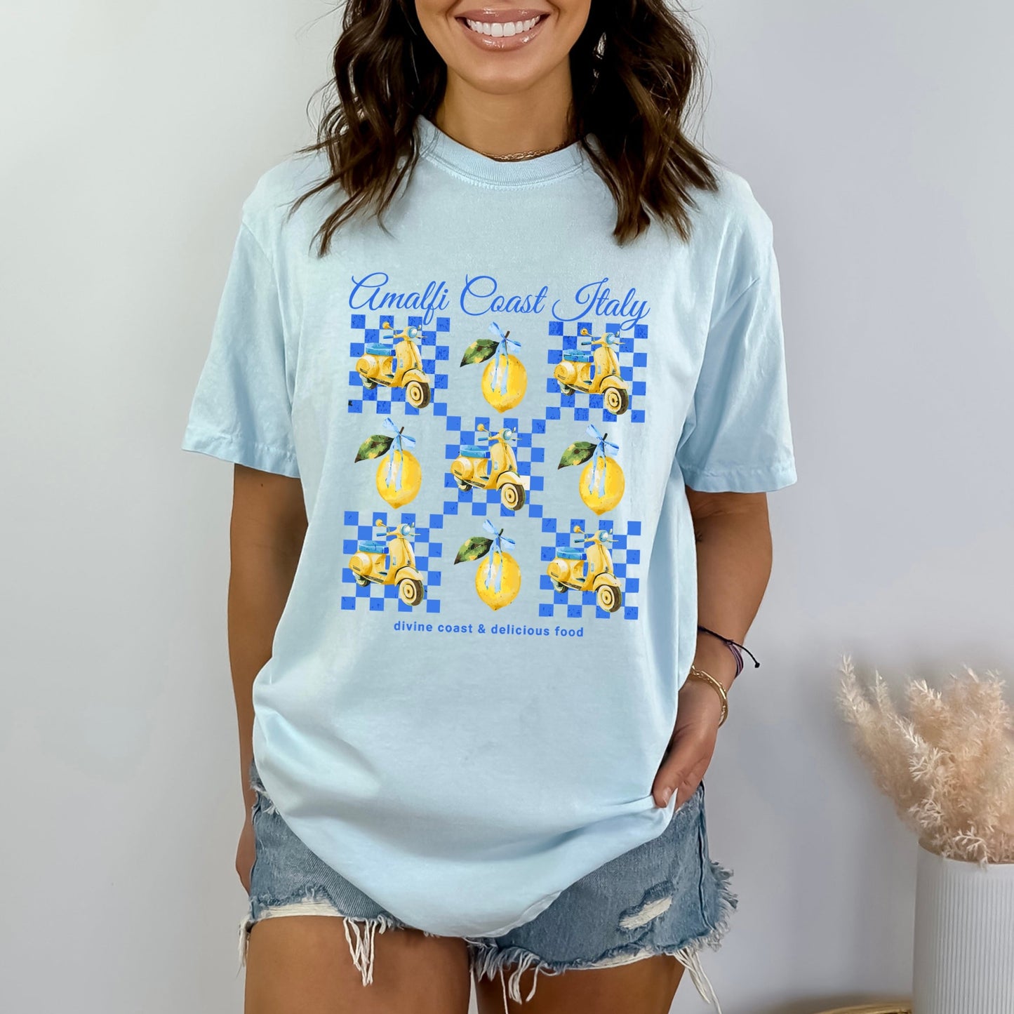 Amalfi Coast Italy Lemons - Women's Garment Dyed Graphic T-Shirt