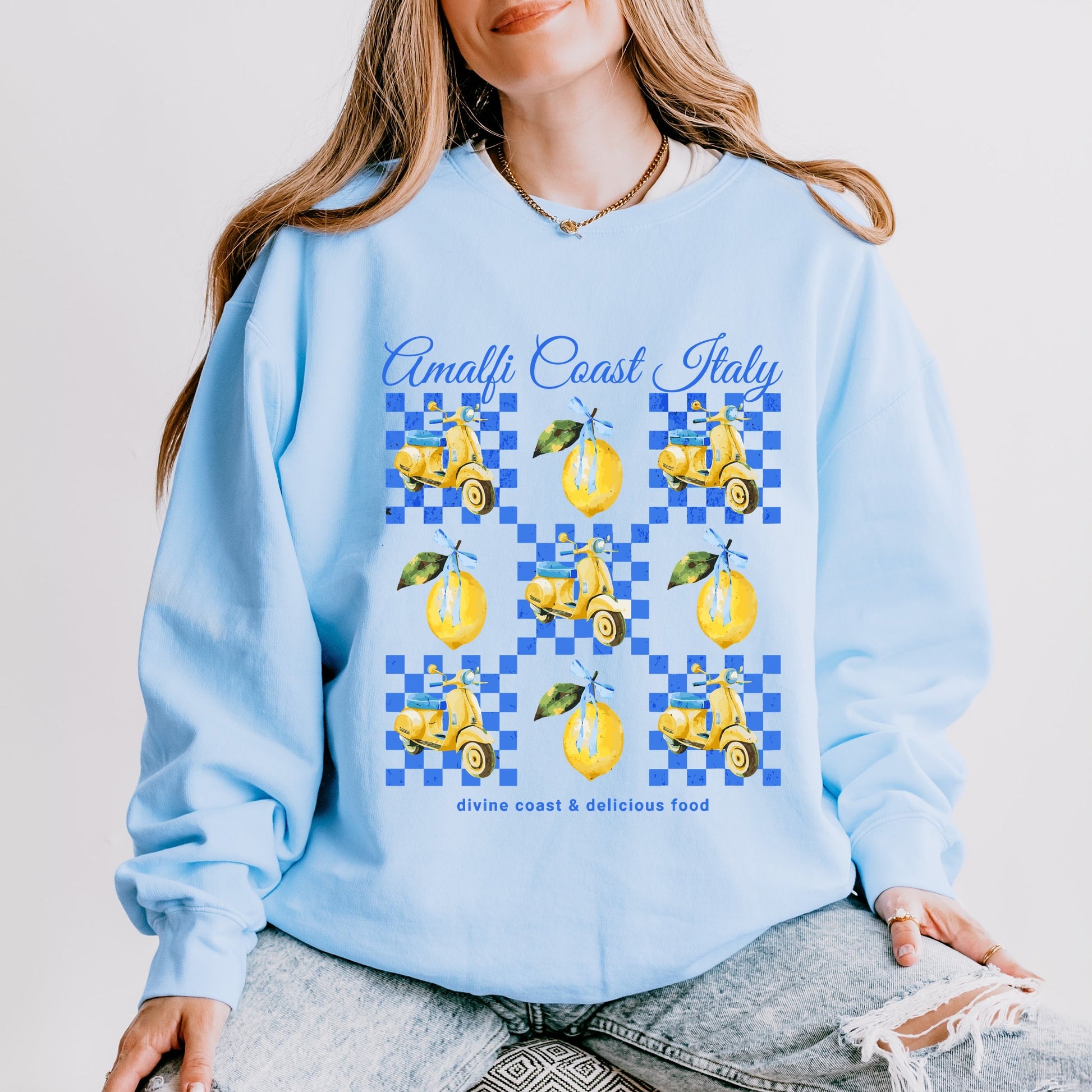 Amalfi Coast Italy Lemons - Women's Lightweight Garment Dyed Sweatshirt