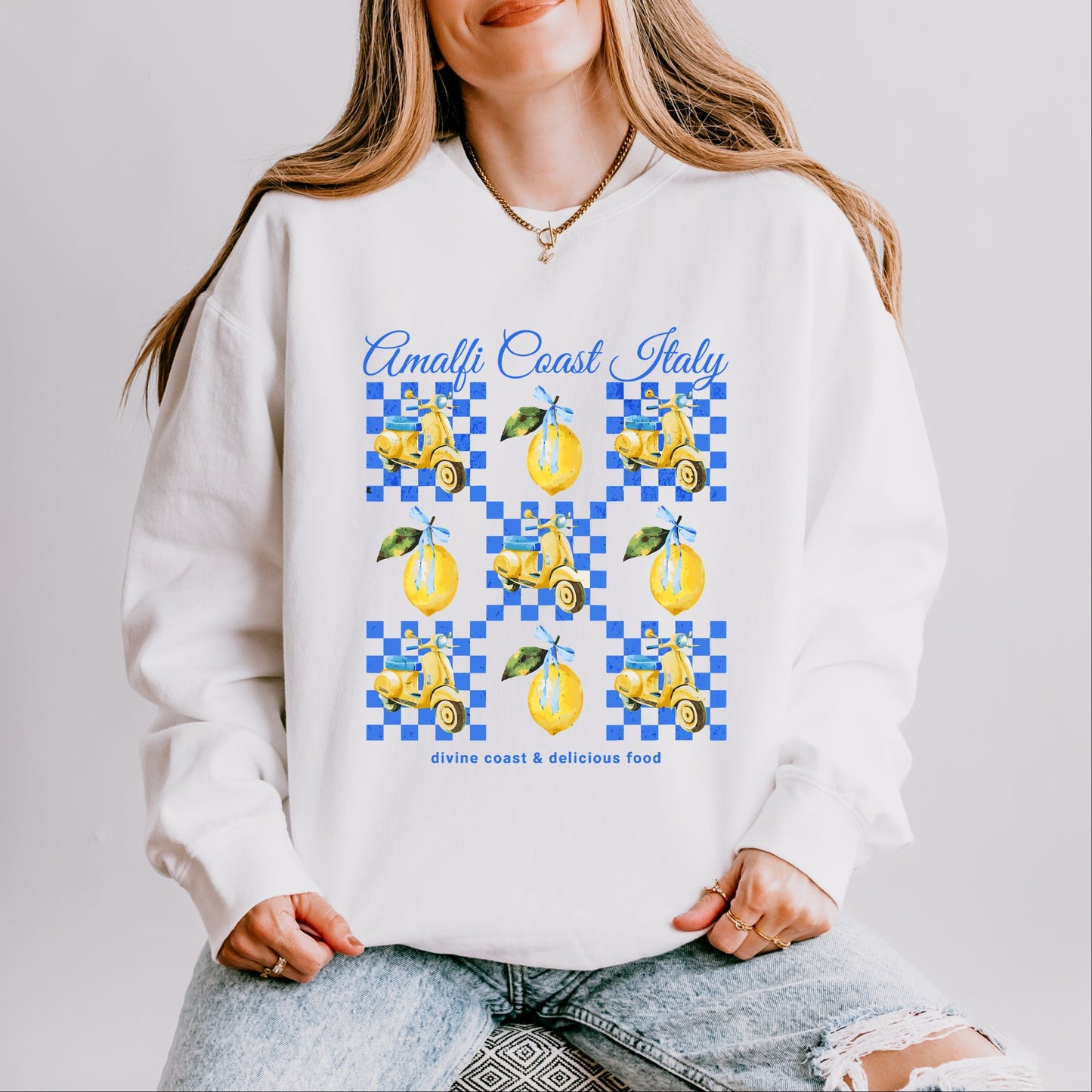 Amalfi Coast Italy Lemons - Women's Lightweight Garment Dyed Sweatshirt