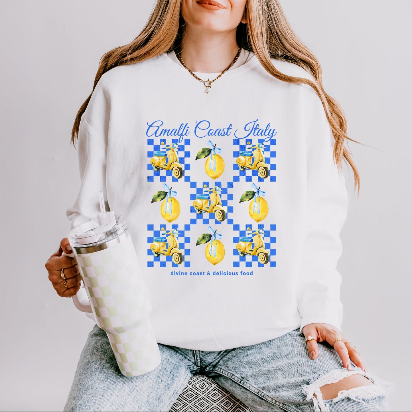 Amalfi Coast Italy Lemons - Women's Lightweight Garment Dyed Sweatshirt