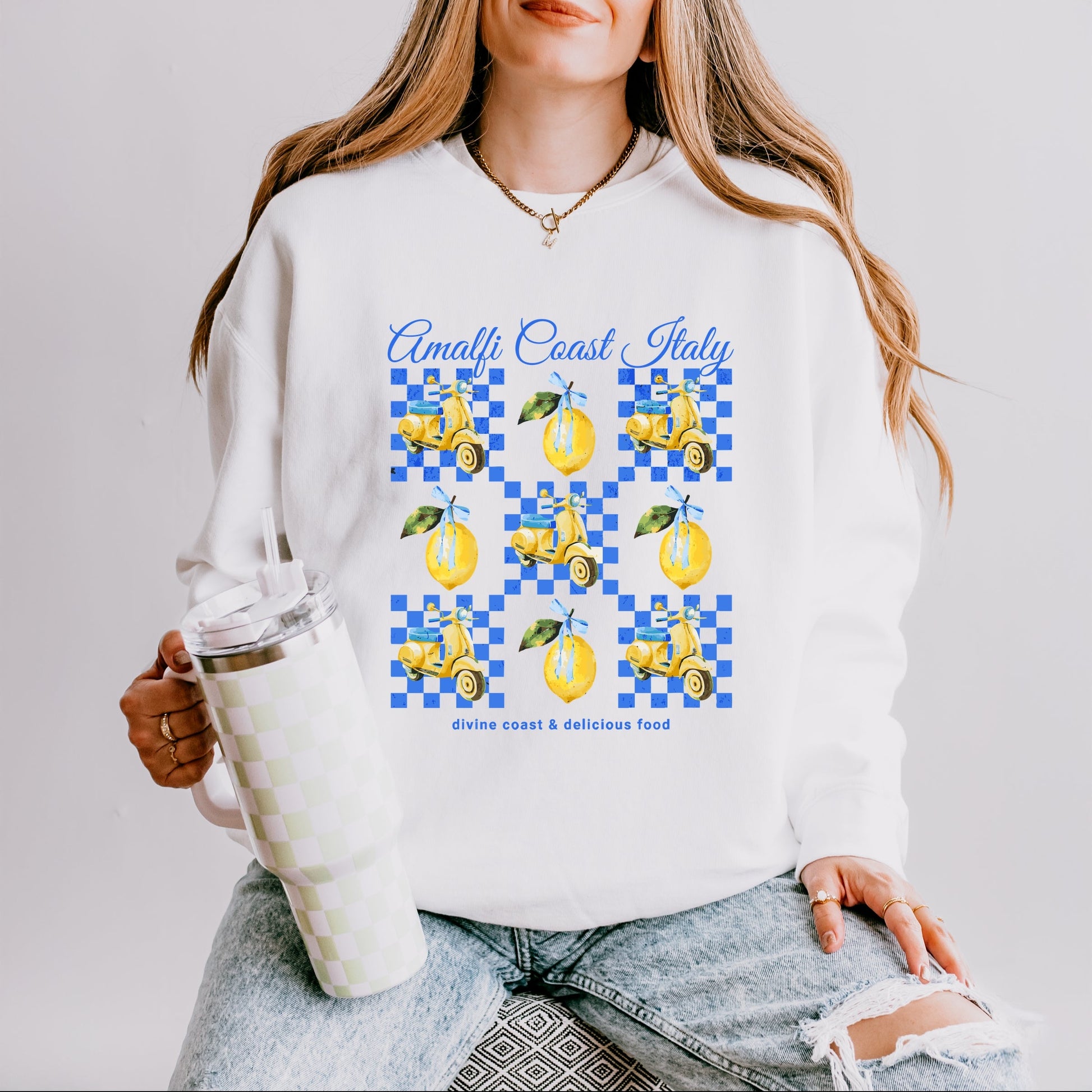 Amalfi Coast Italy Lemons - Women's Lightweight Garment Dyed Sweatshirt