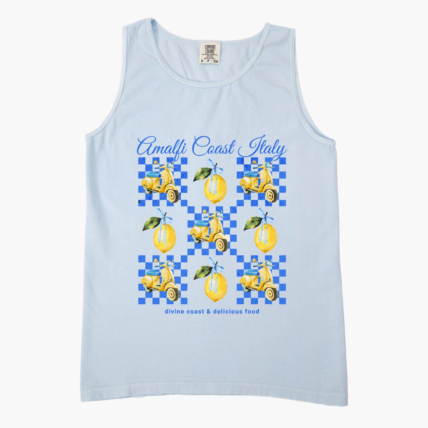 Amalfi Coast Italy Lemons - Women's Garment Dyed Graphic Tank Top