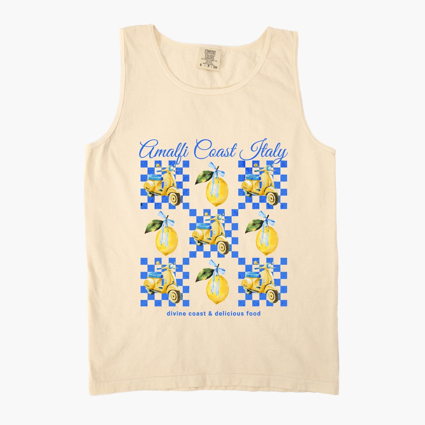 Amalfi Coast Italy Lemons - Women's Garment Dyed Graphic Tank Top