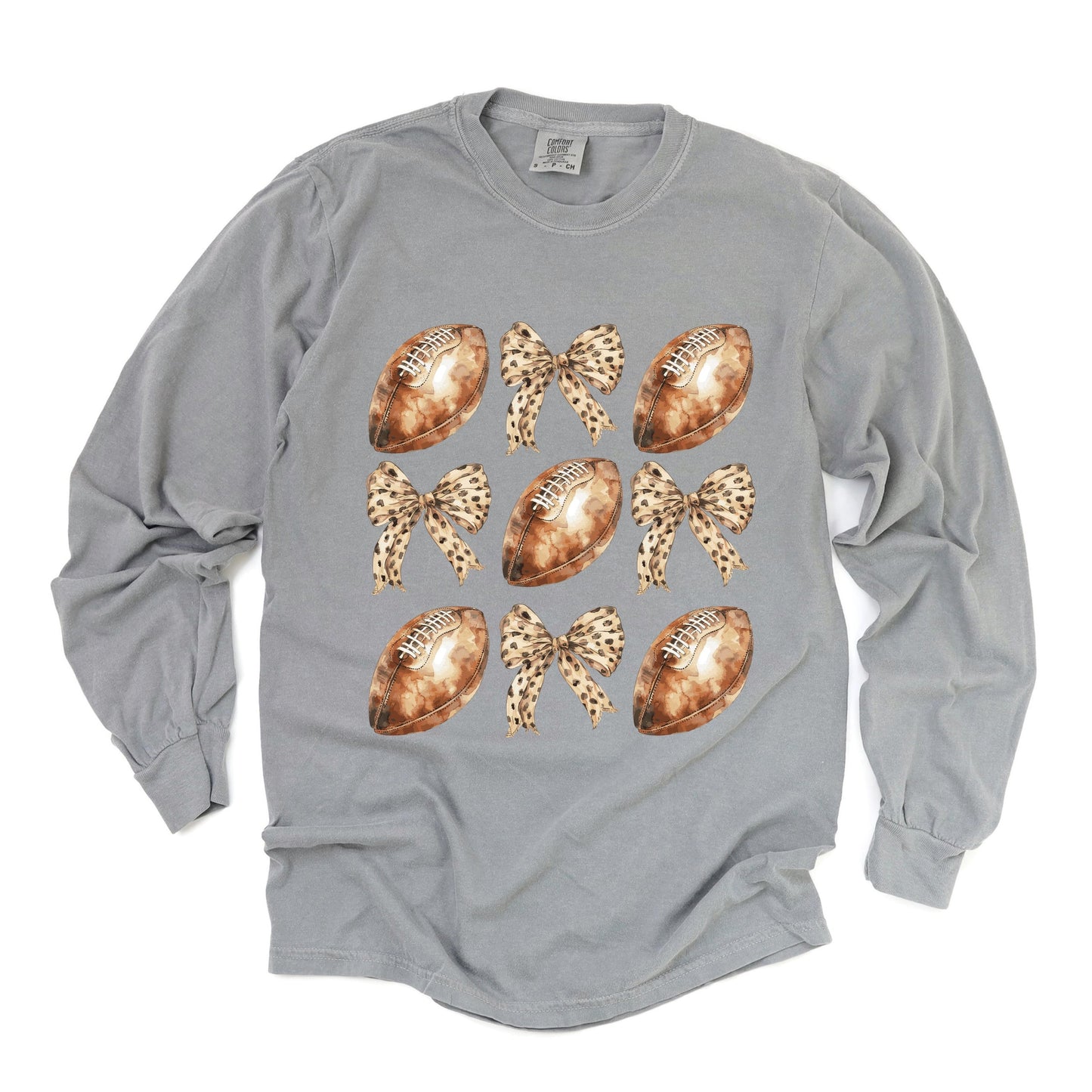 Coquette Football Chart - Women's Garment Dyed Long Sleeve Graphic T-Shirt