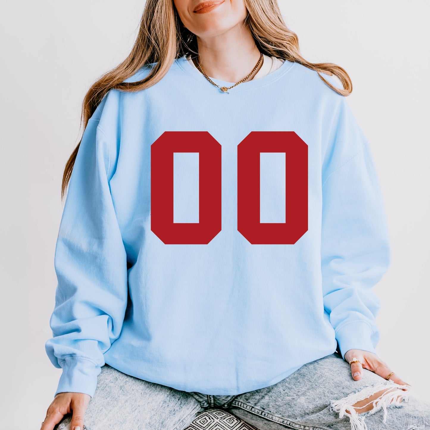 Football Jersey 00 - Womens Lightweight Garment Dyed Sweatshirt
