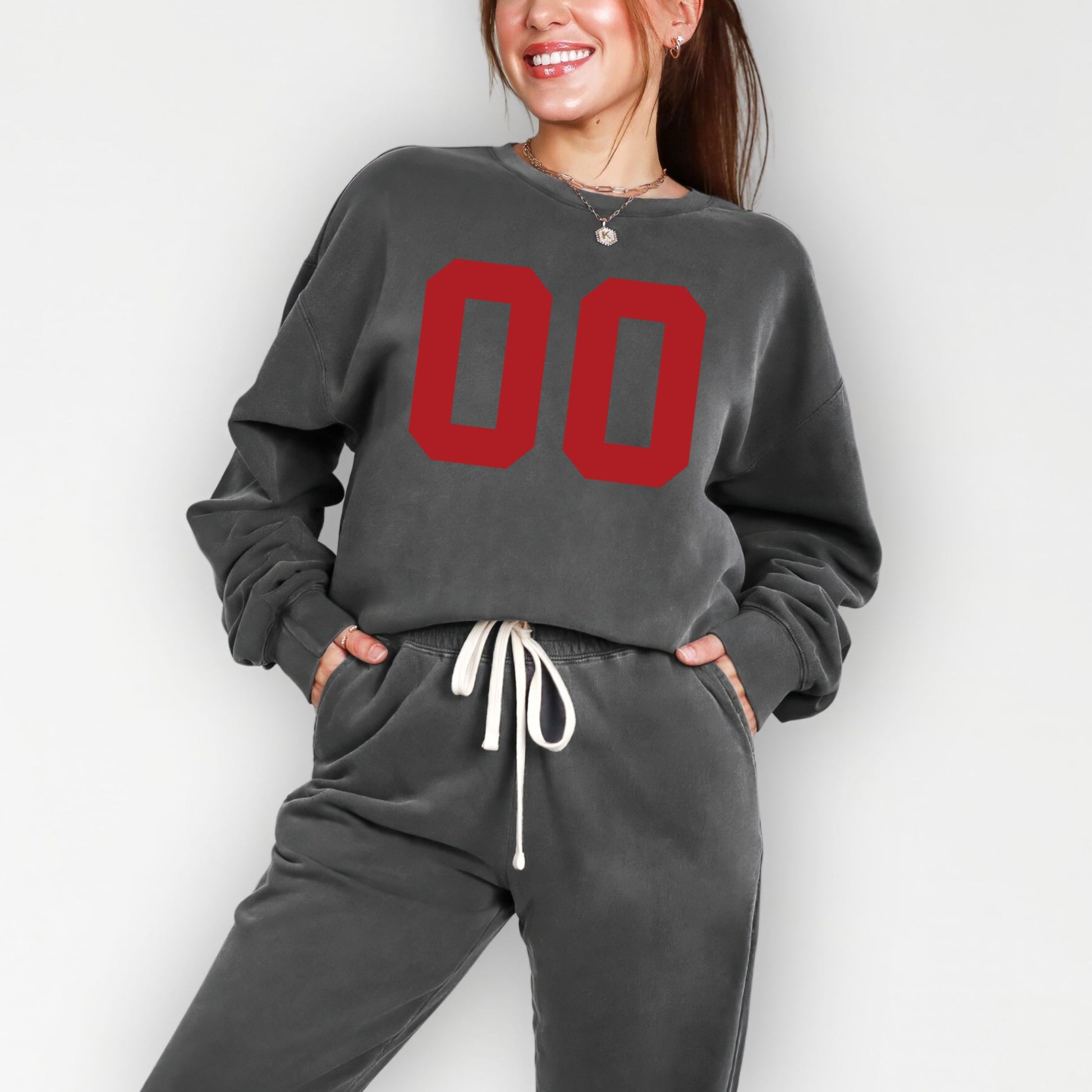 Football Jersey 00 - Womens Lightweight Garment Dyed Sweatshirt