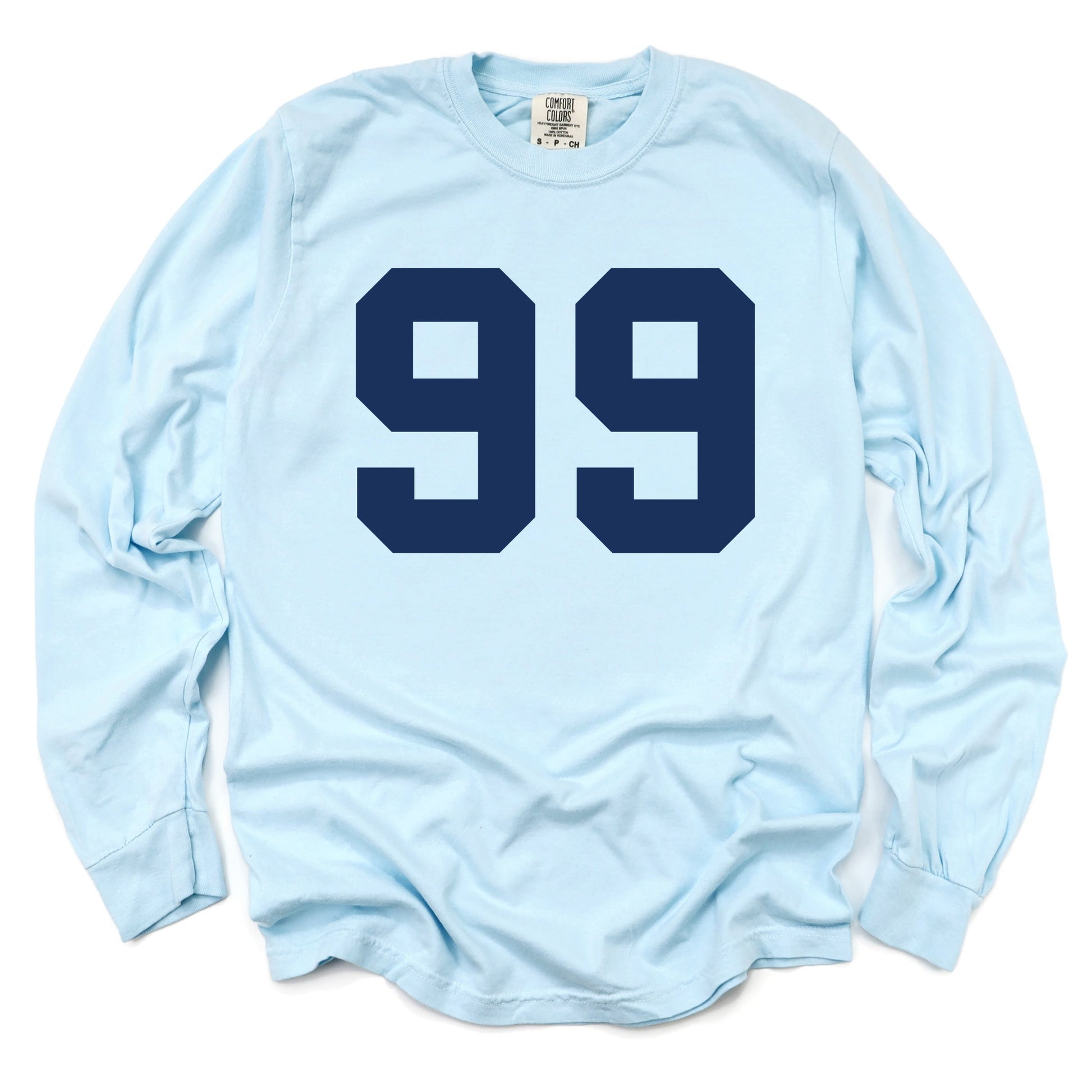 Football Jersey 99 - Womens Garment Dyed Long Sleeve