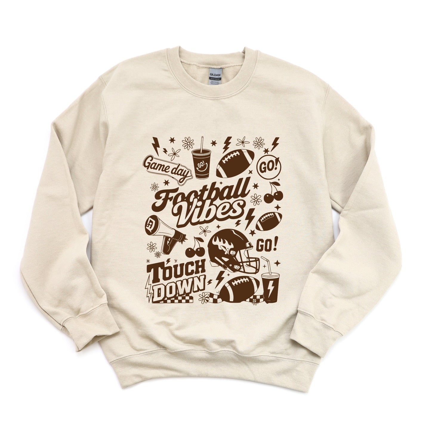 Football Vibes Touchdown Collage -  Womens Sweatshirt